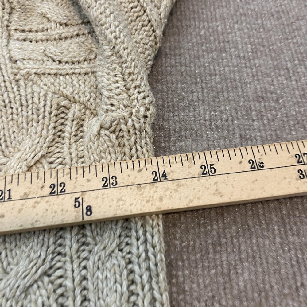 VTG Sonoma Sweater Women XL Beige Silk Wool Cable Knit Button Crew Neck Cardigan - Picture 8 of 11